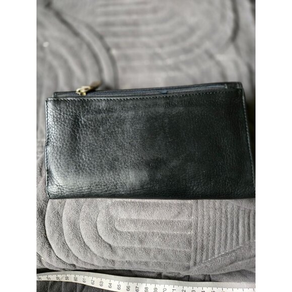 Vintage Fossil Black Pebbled Leather Flap Wallet Organizer Pre-Loved - Picture 4 of 8